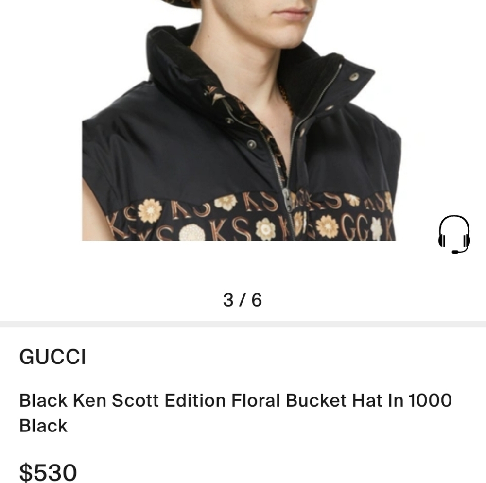 Authentic Gucci Ken Scott print monogram Canvas bucket hat in black - Picture 12 of 13